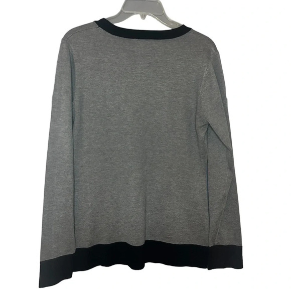Vila Milano sweater gray black front pockets cotton stretch women’s size medium - Picture 5 of 7